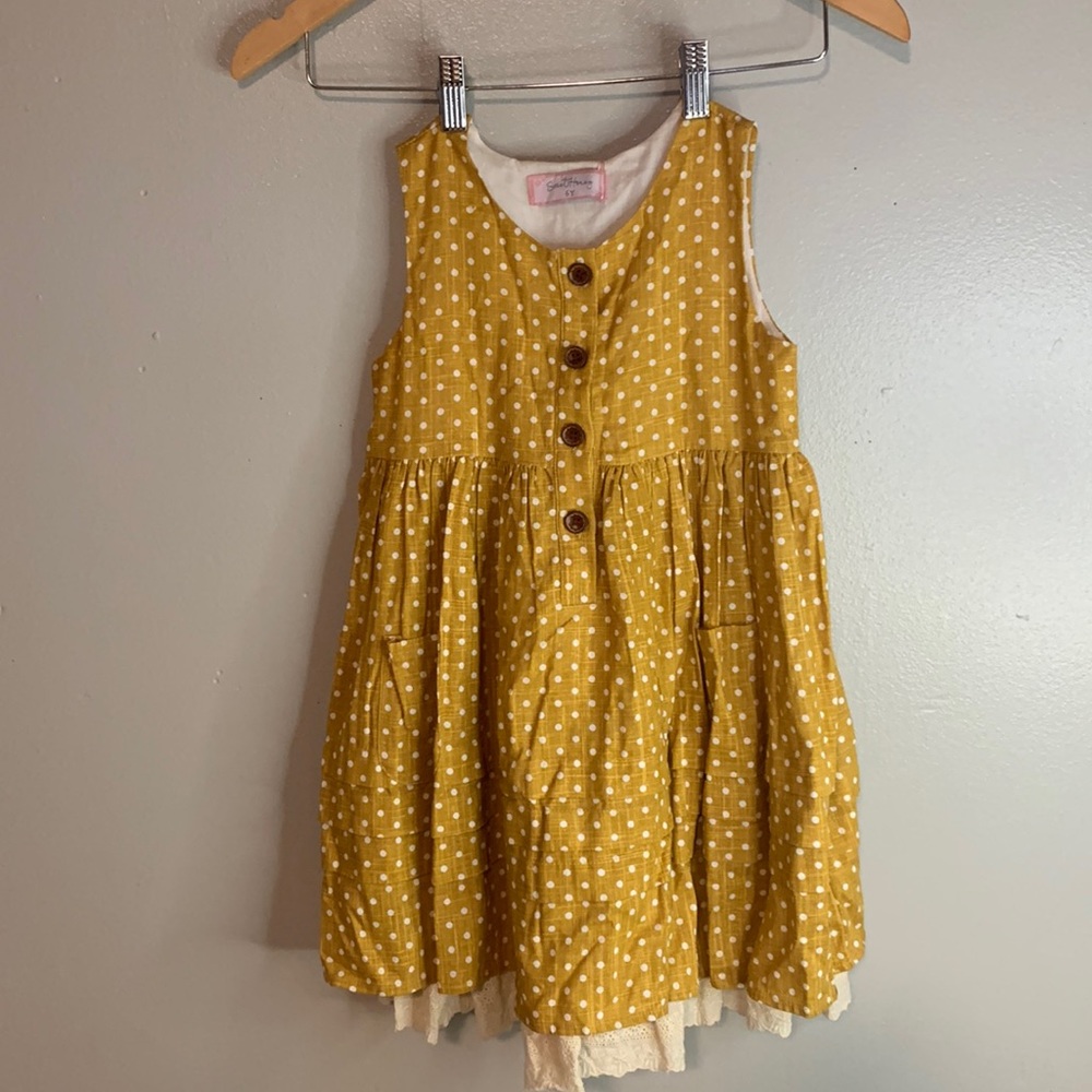 Sweet Honey NWT girls layered dress 60% cotton 40% linen size 6y